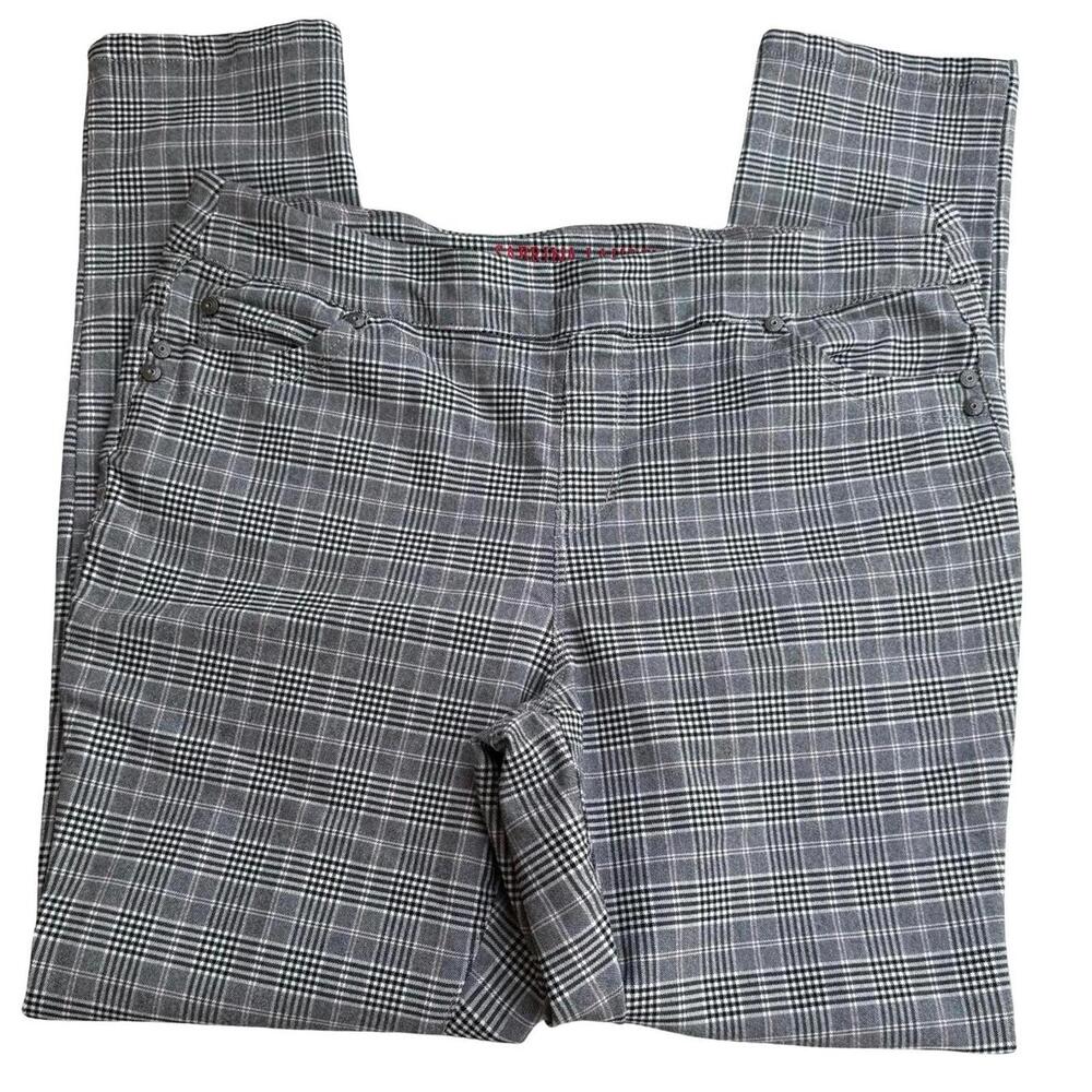 Sabrina Lauren Black, White & Red Plaid Pants Size 16